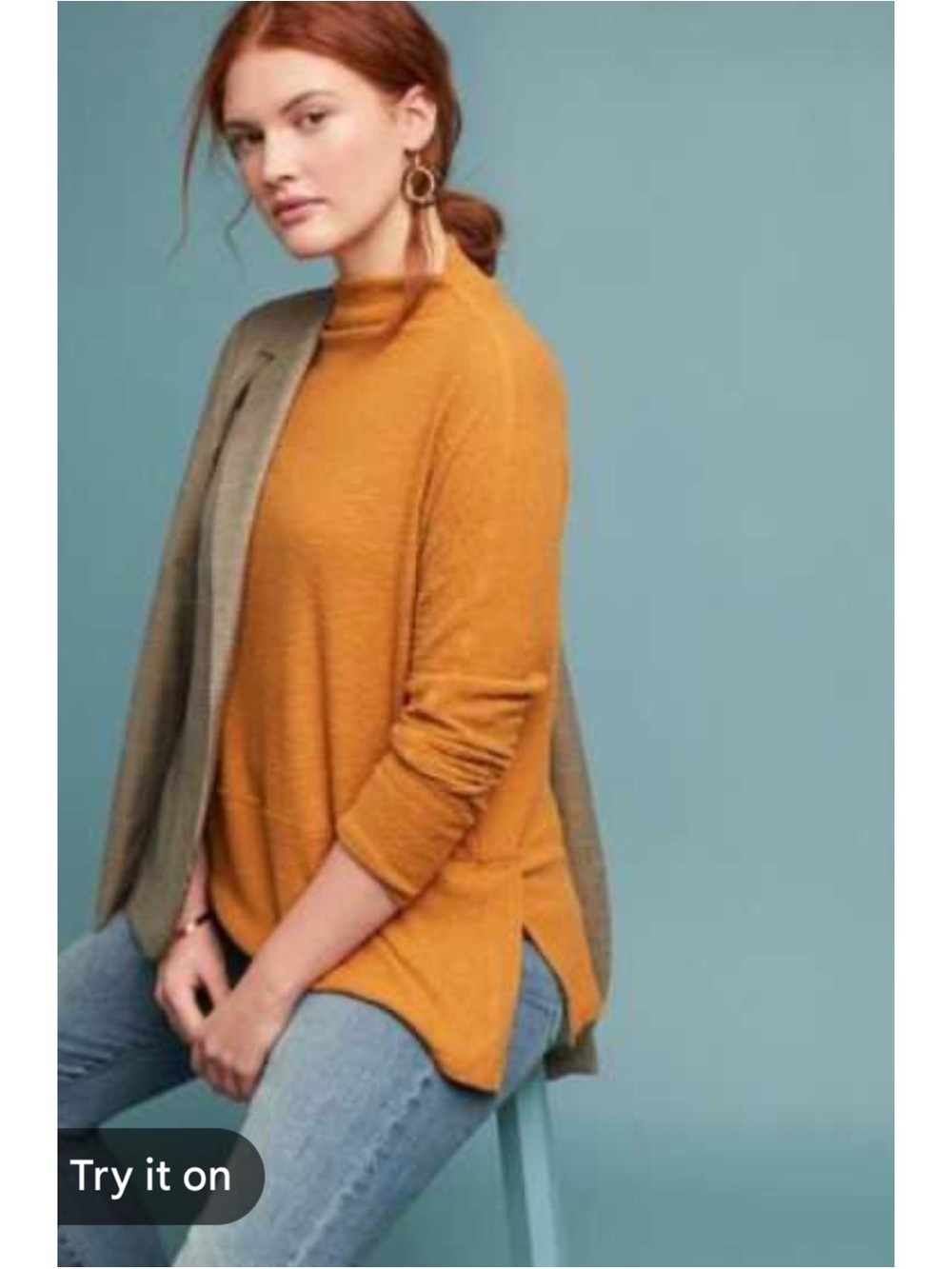 ANTHROPOLOGIE ERI + ALI Minimalist Casual Ribbed Dolman Sleeve Blouse Size XL
